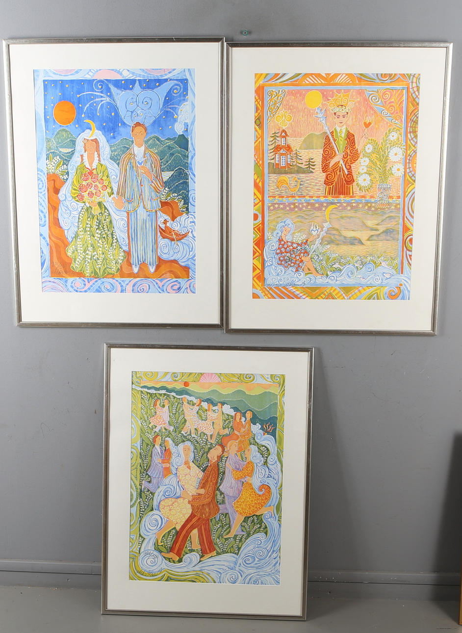 MÅRTEN ANDERSSON. "Bruddansen", mapp med 3 litografier och originalomslag i blandteknik, nr. 301 (360).