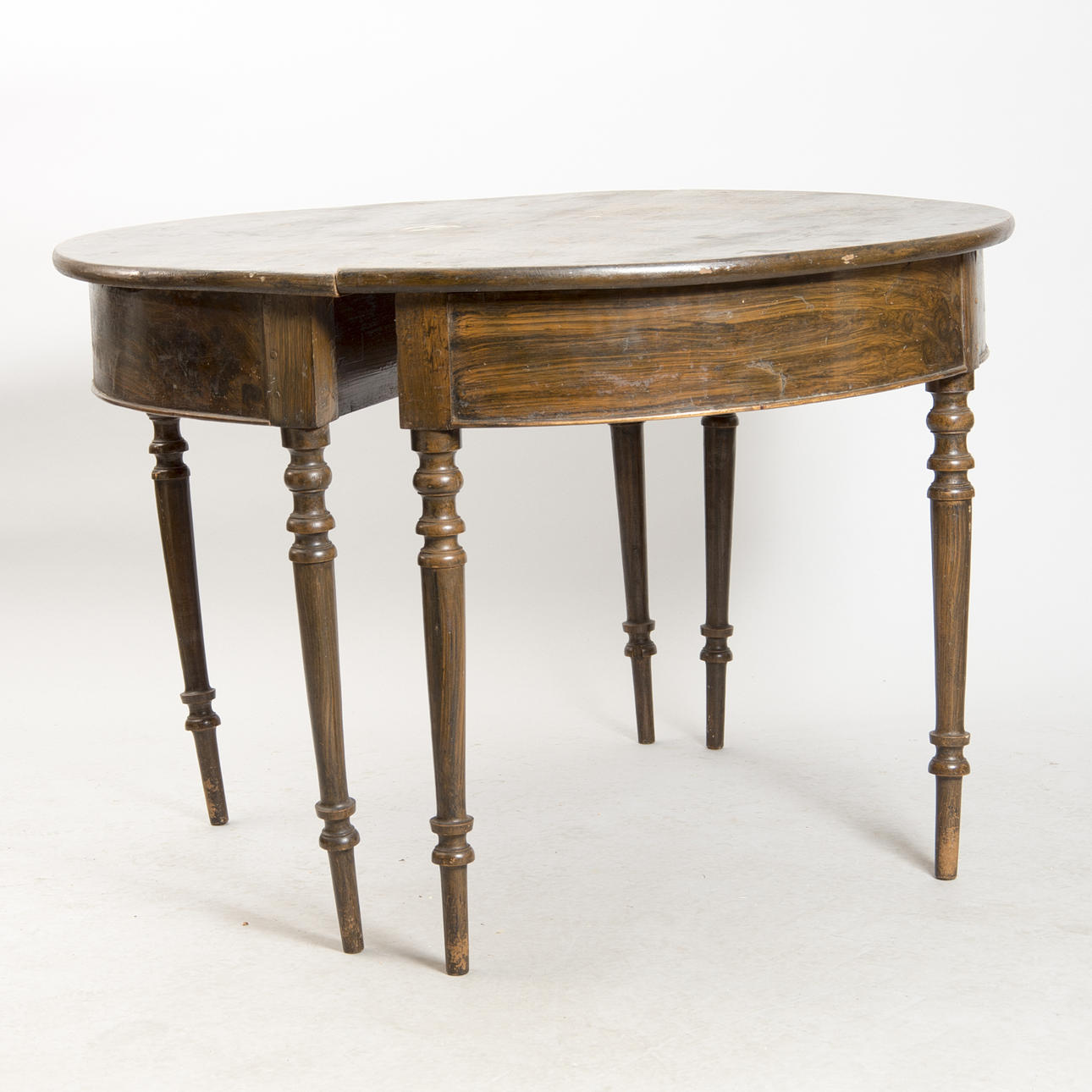 HALVBORD, 2 stycken, drickamålad, 1800-tal.