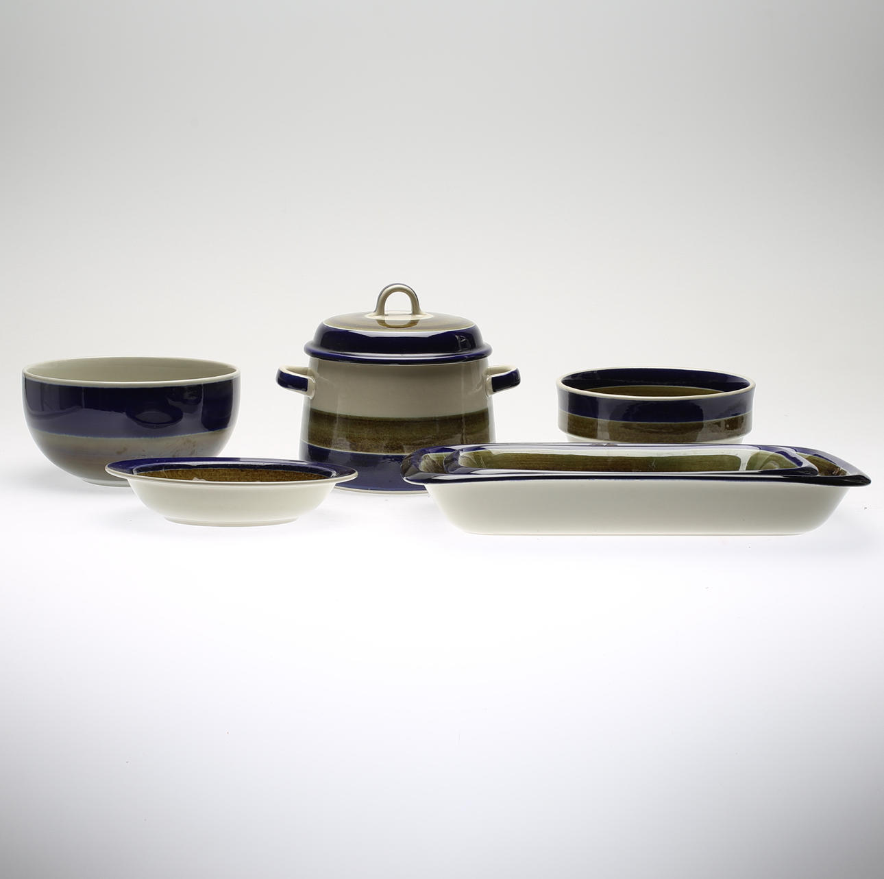 SERVISDELAR, 6 st, stengods, "Elisabeth", Rörstrand, 1900-talets andra hälft.