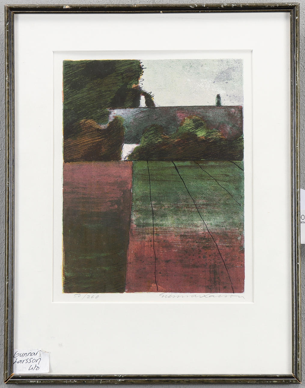 GUNNAR LARSSON. Lithograph 50/260, signed.