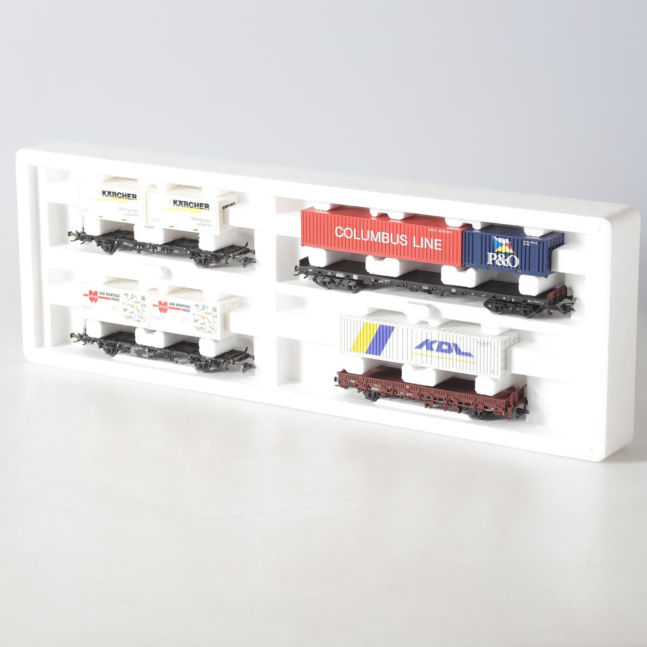 VAGNSET, 47681, H0, "Container transport car set, Märklin.