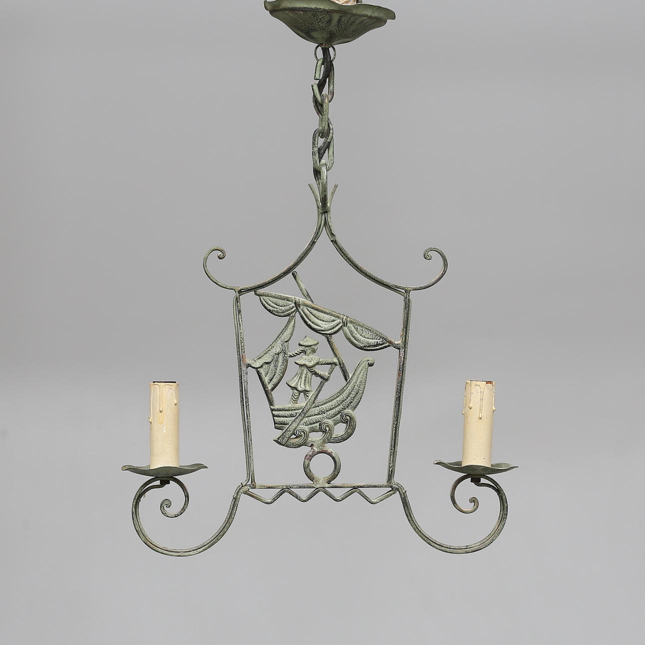 TAKLAMPA, smidesjärn, 1900-tal.