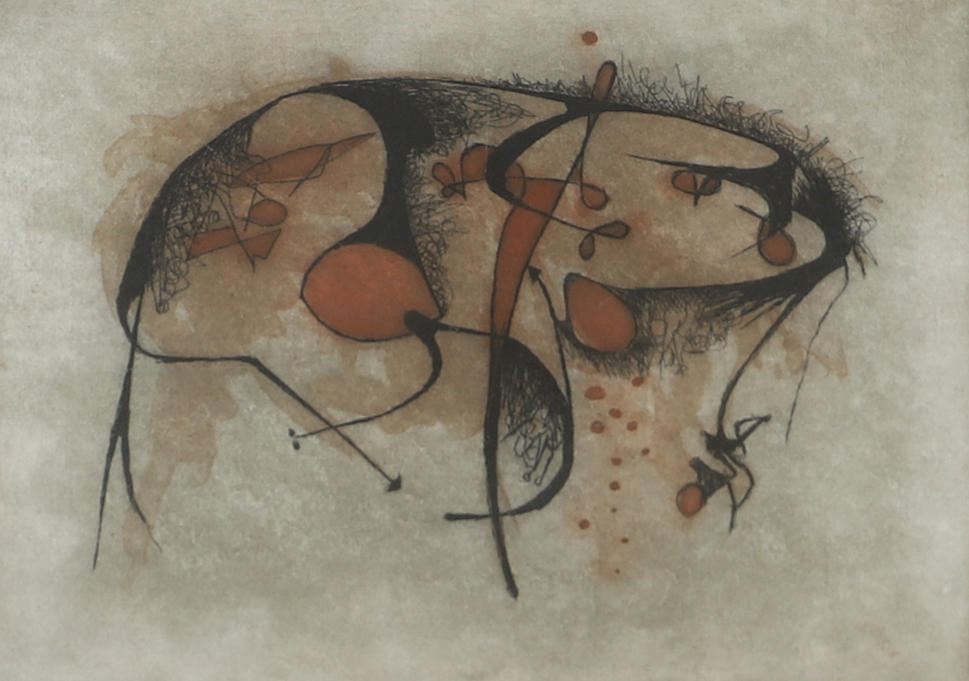MANUEL FELGUÉREZ. Composition, etching, signed Felguérez. Art ...
