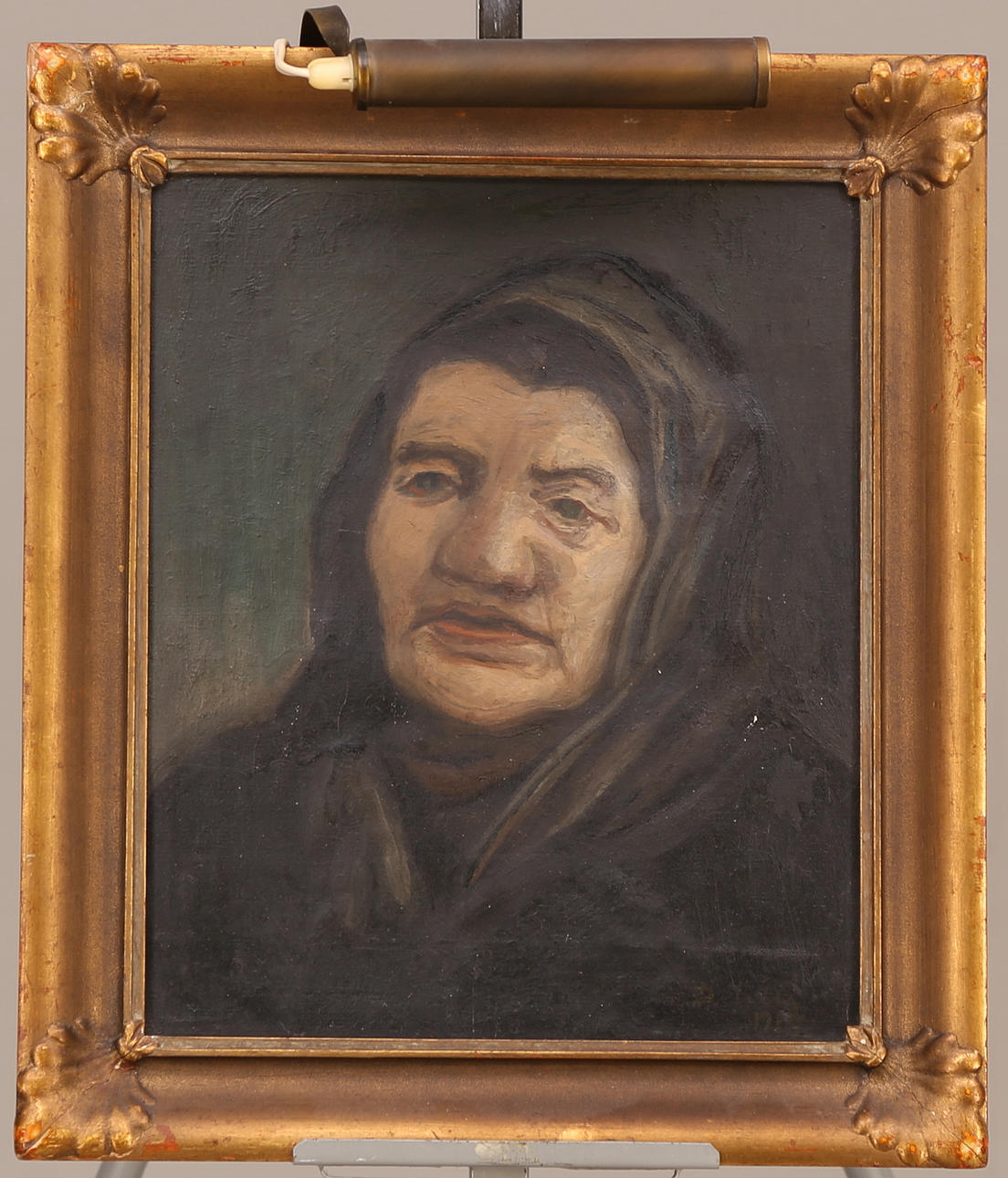 OIDENTIFIERAD KONSTNÄR. TAVLA, olja duk, signerad och daterad 1915, gammal kvinna.