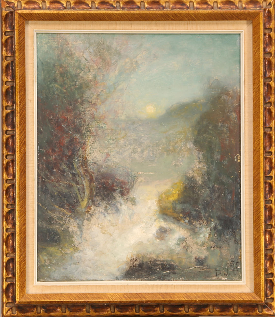 DAVID JETTE. TAVLA, olja pannå, signerad D.Jette -55, "Månglitter 1955".