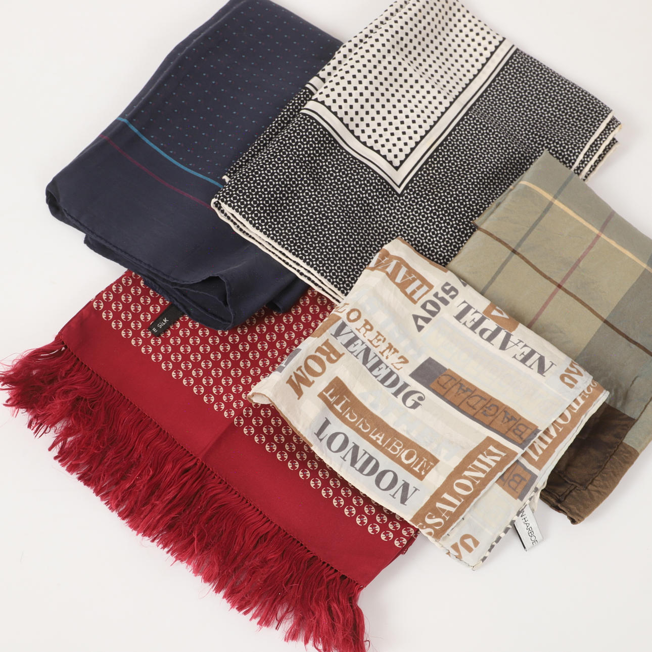 SCARVES, 5 stycken, silke.
