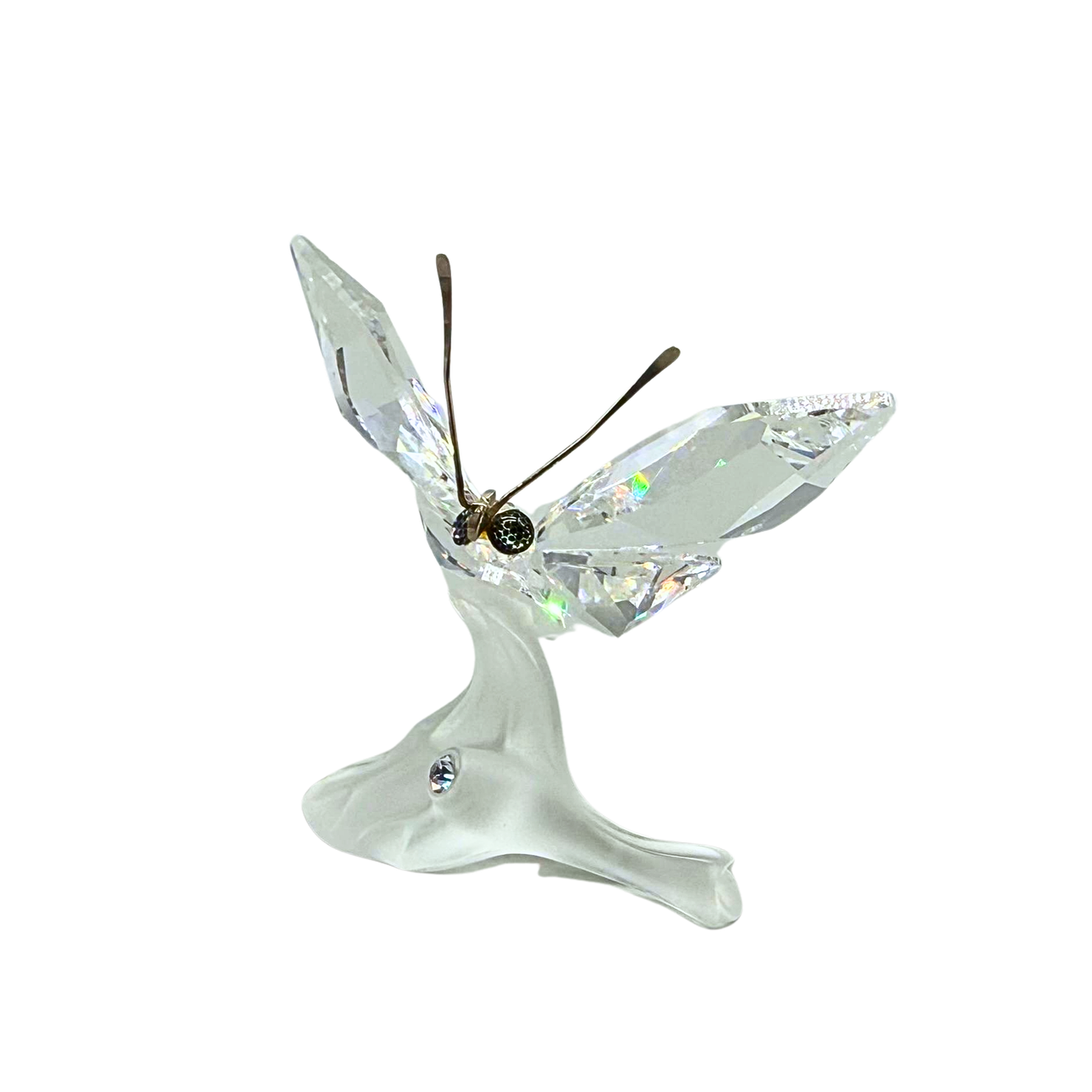 SWAROVSKI BUTTERFLY ON A LEAF.