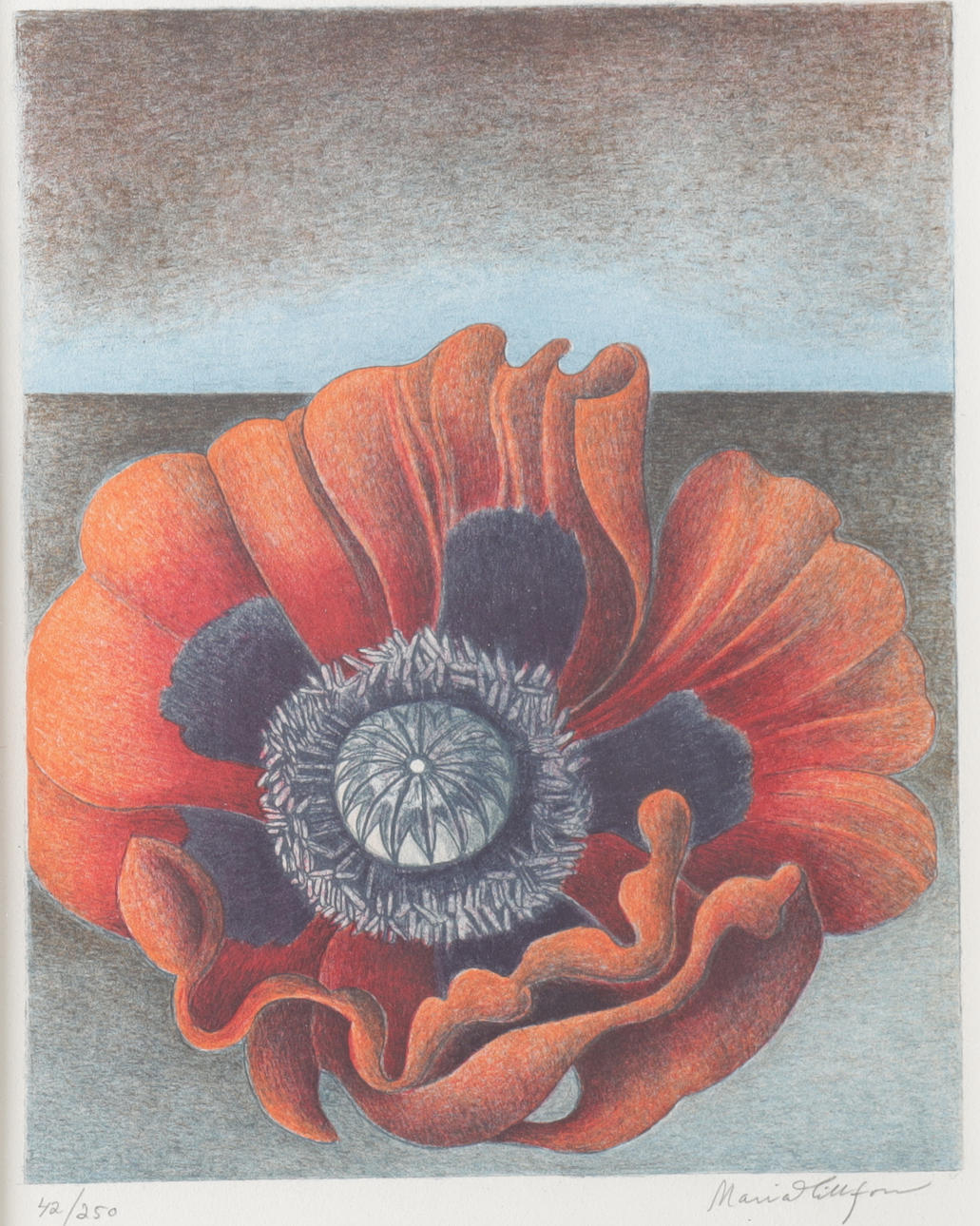 MARIA HILLFON. lithograph, signed & numbered 42/250.