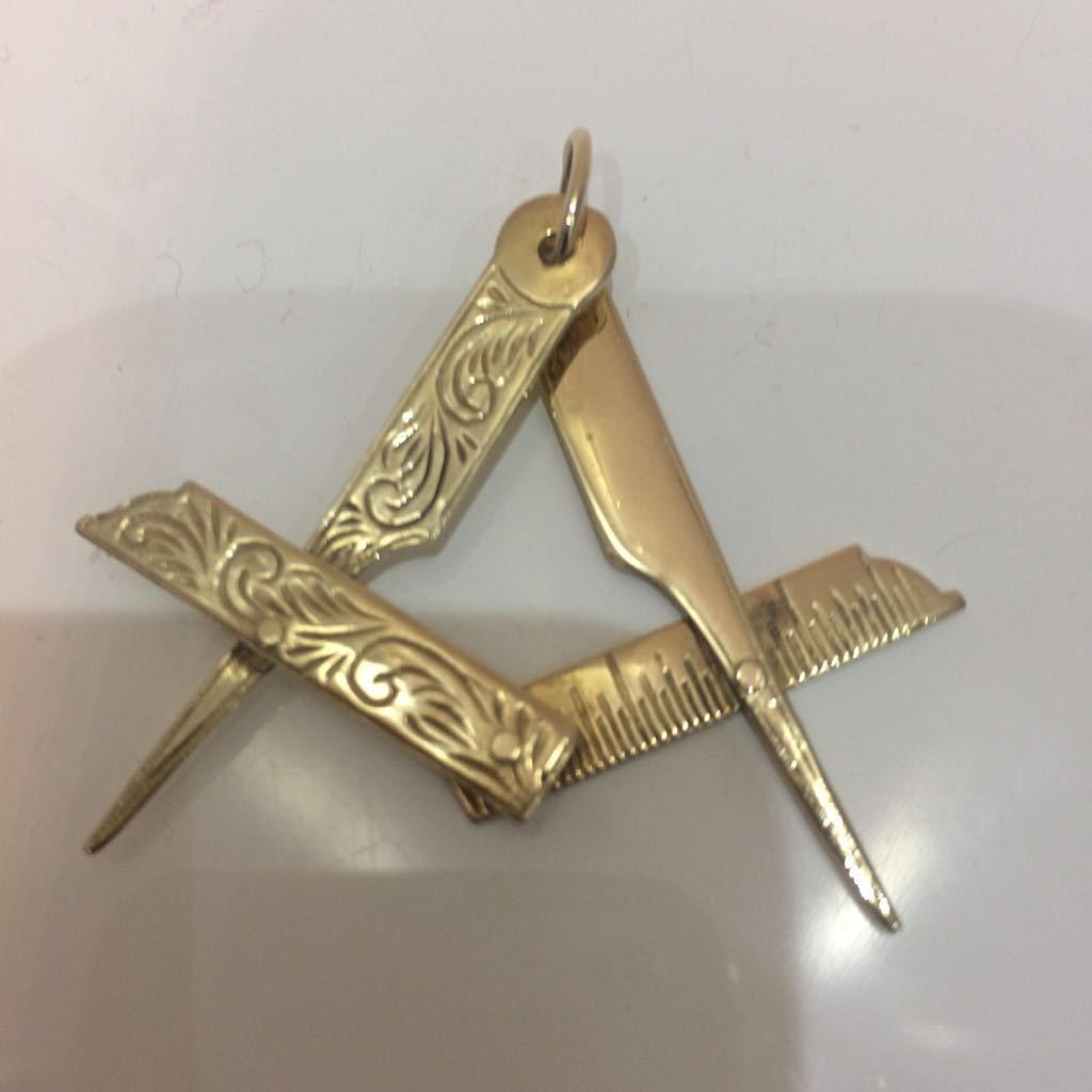 9CT GULT GULD FÄLLBARA FRIMURARJUVEL/HÄNGE.