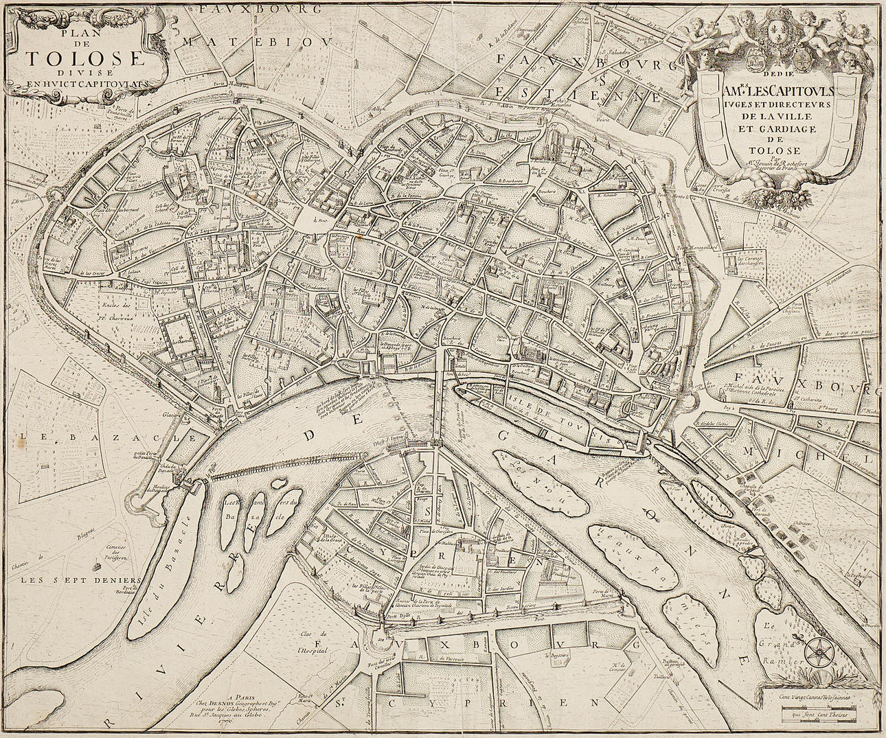 ROCHEFORT/DESNOS, Plan de Tolose, 1770.