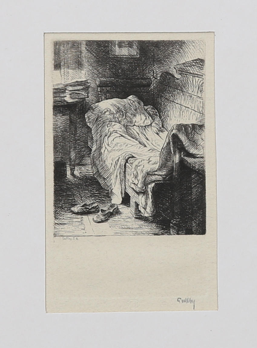 FOLKE GULLBY(1912-1982). "Sängen". Etsning, 1952.