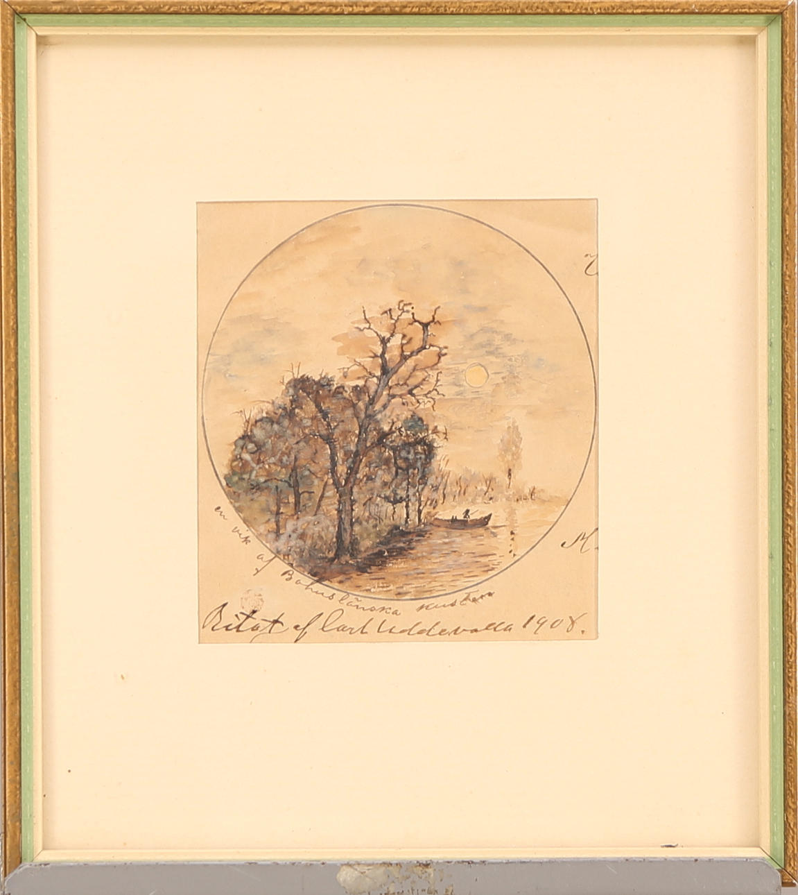 OIDENTIFIERAD KONSTNÄR. TAVLA, akvarell, signerad och daterad "Ritat af Carl - Uddevalla 1908", "En vik af Bohusländska kusten".