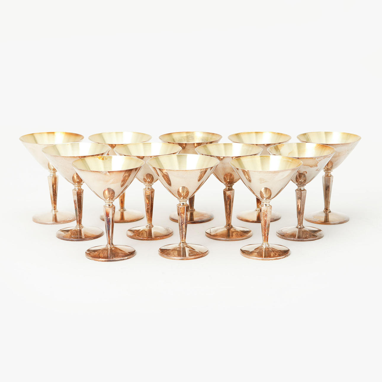 COCKTAILGLAS, 12 st, silver. Vikt ca 655 gram.
