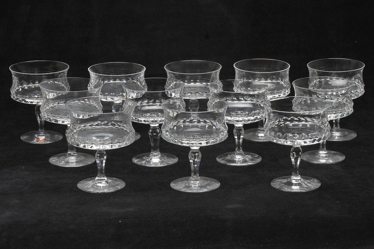 DESSERTSKÅLAR, 12 st, "Silvia" Ingeborg Lundin, Orrefors.