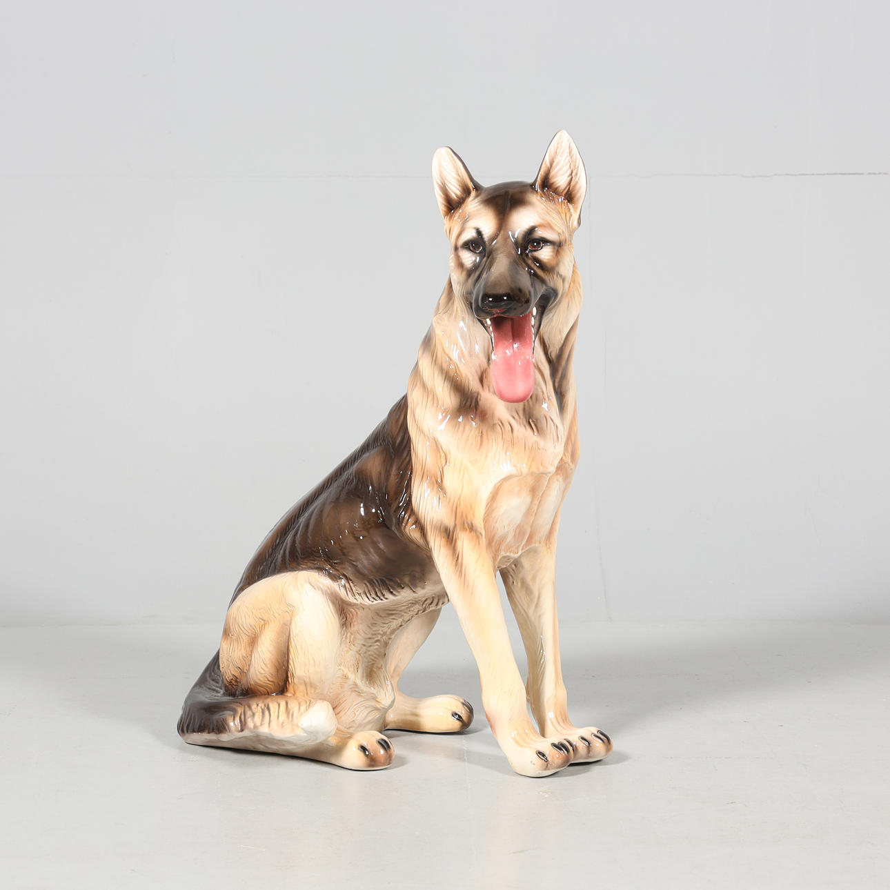 GOLVFIGURIN, schäferhund, porslin.