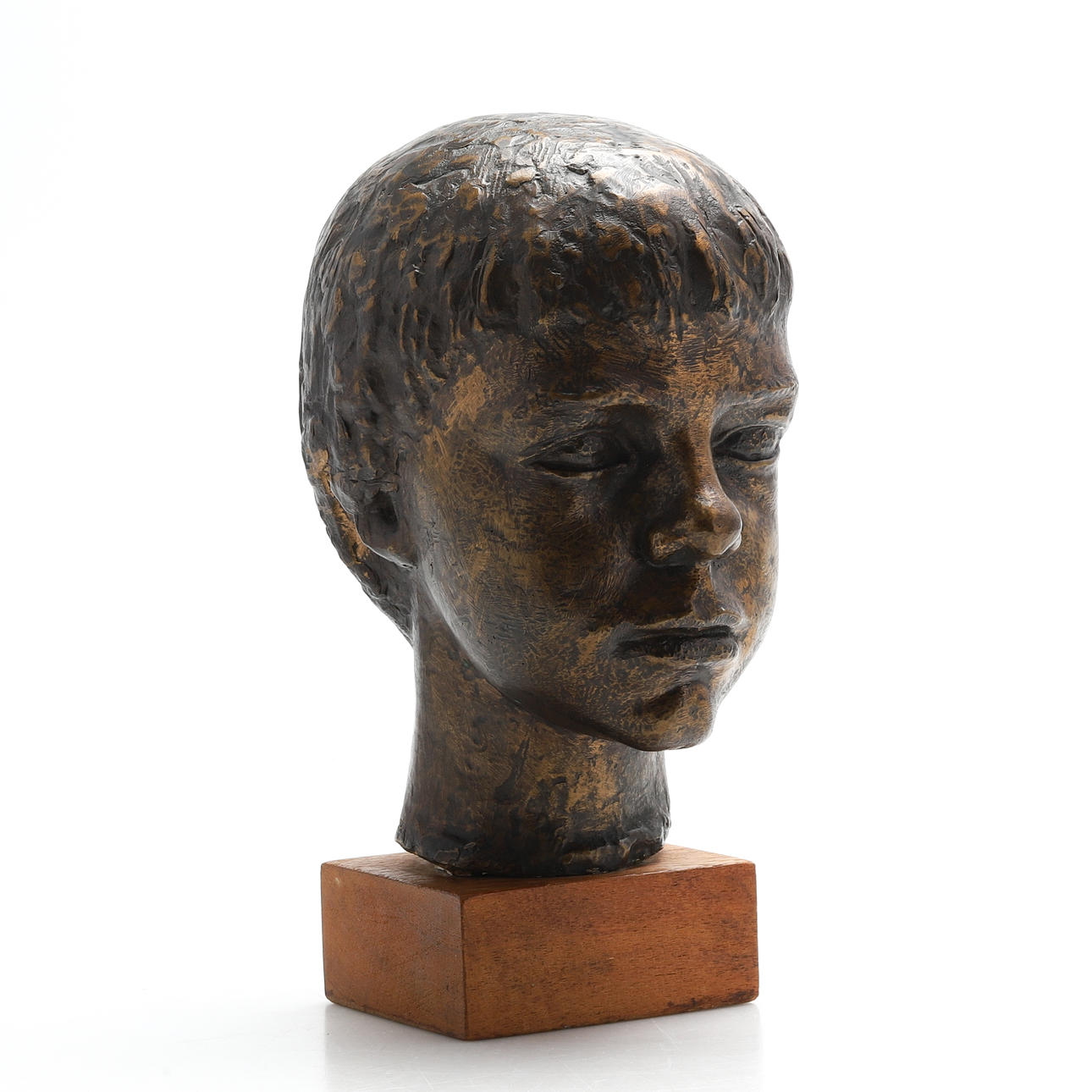 THURE THÖRN. SCULPTURE, bronze-patinated plaster, signed.