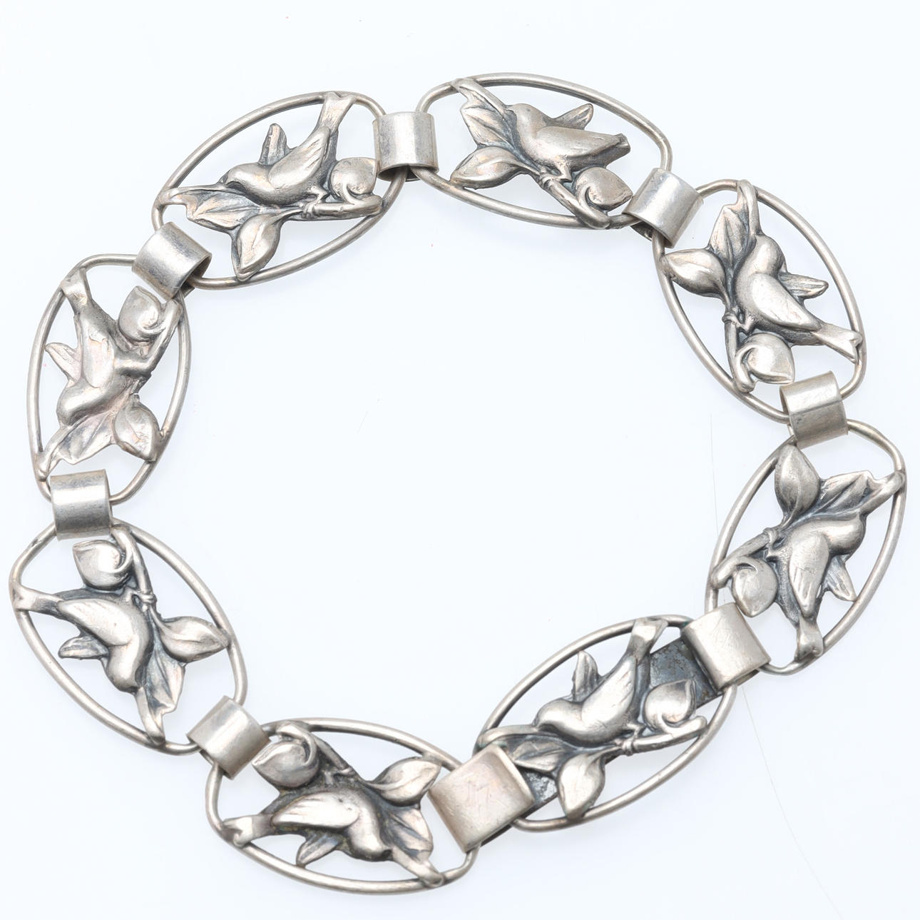ARMBAND, silver, fåglar.