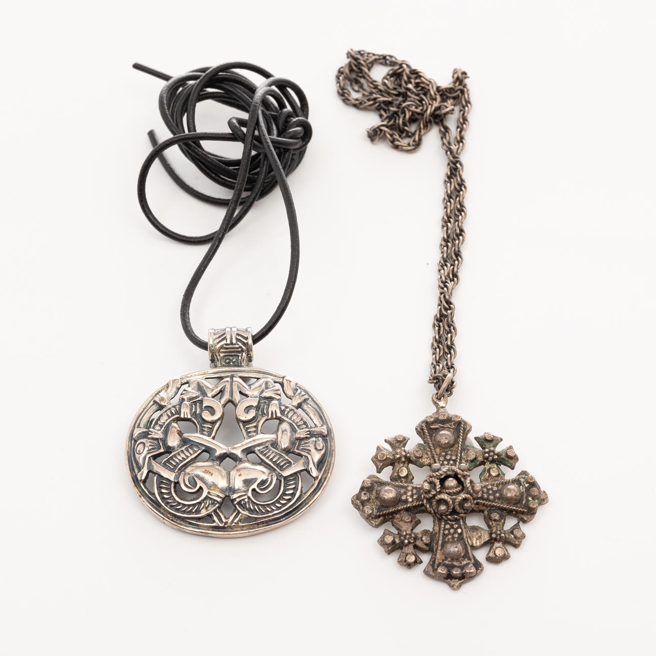 COLLIER, 2 st, Sterlingsilver.
