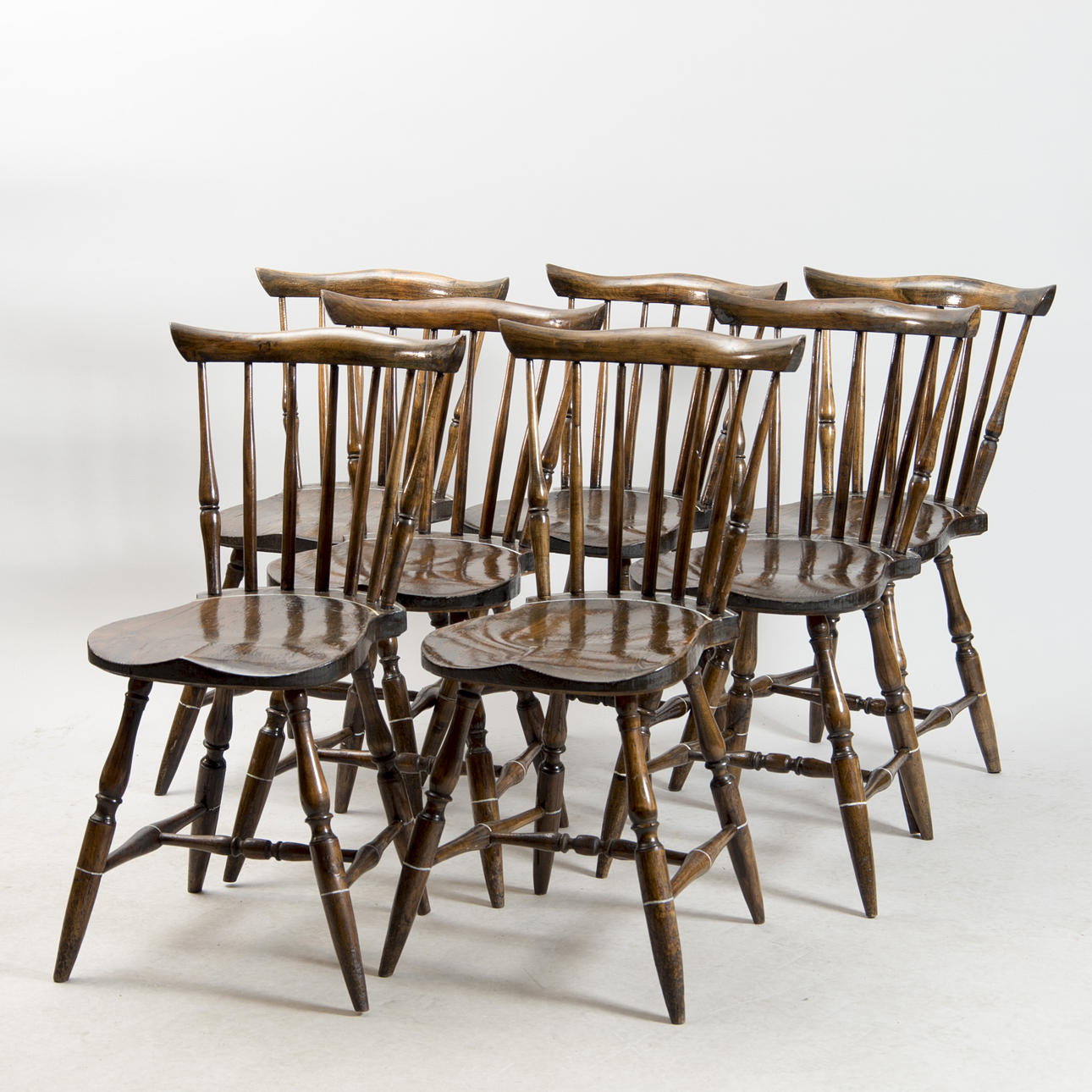 PINNSTOLAR, 7 stycken, sekelskiftet 1800/1900.