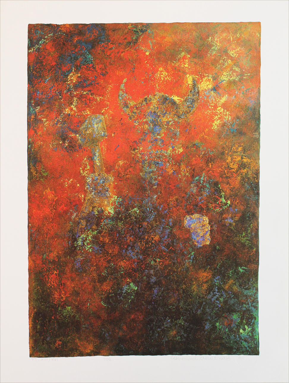 CARL-RICHARD CARLENSTIERNA. "Tor". Färgserigrafi. Signerad och daterad -95. PT XIII/XVI.