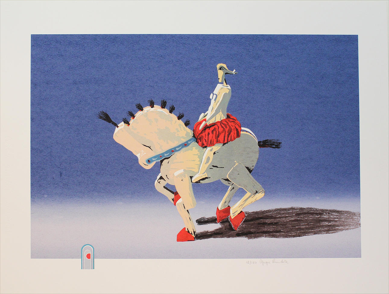 YNGVE LUNDELL. Ryttare. Färgserigrafi. Signerad. 12/180.