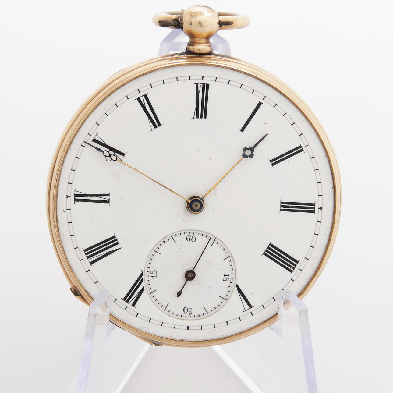 POCKET WATCH, key-wind, 14k gold outer case, total weight 47 grams ...