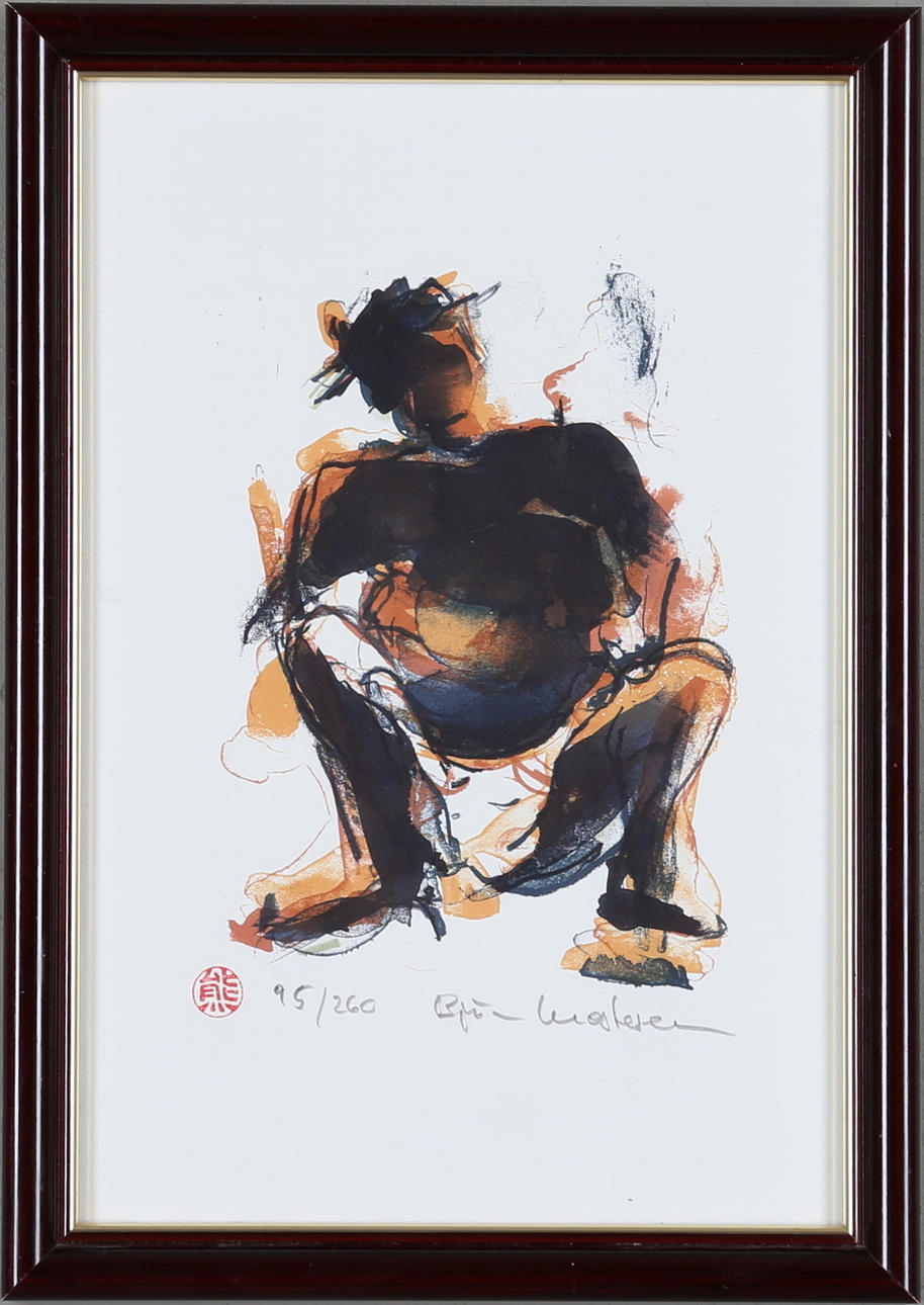 BJÖRN KRESTESEN. "Japanska Lekar", litografi, signerad samt numrerad 95/260.