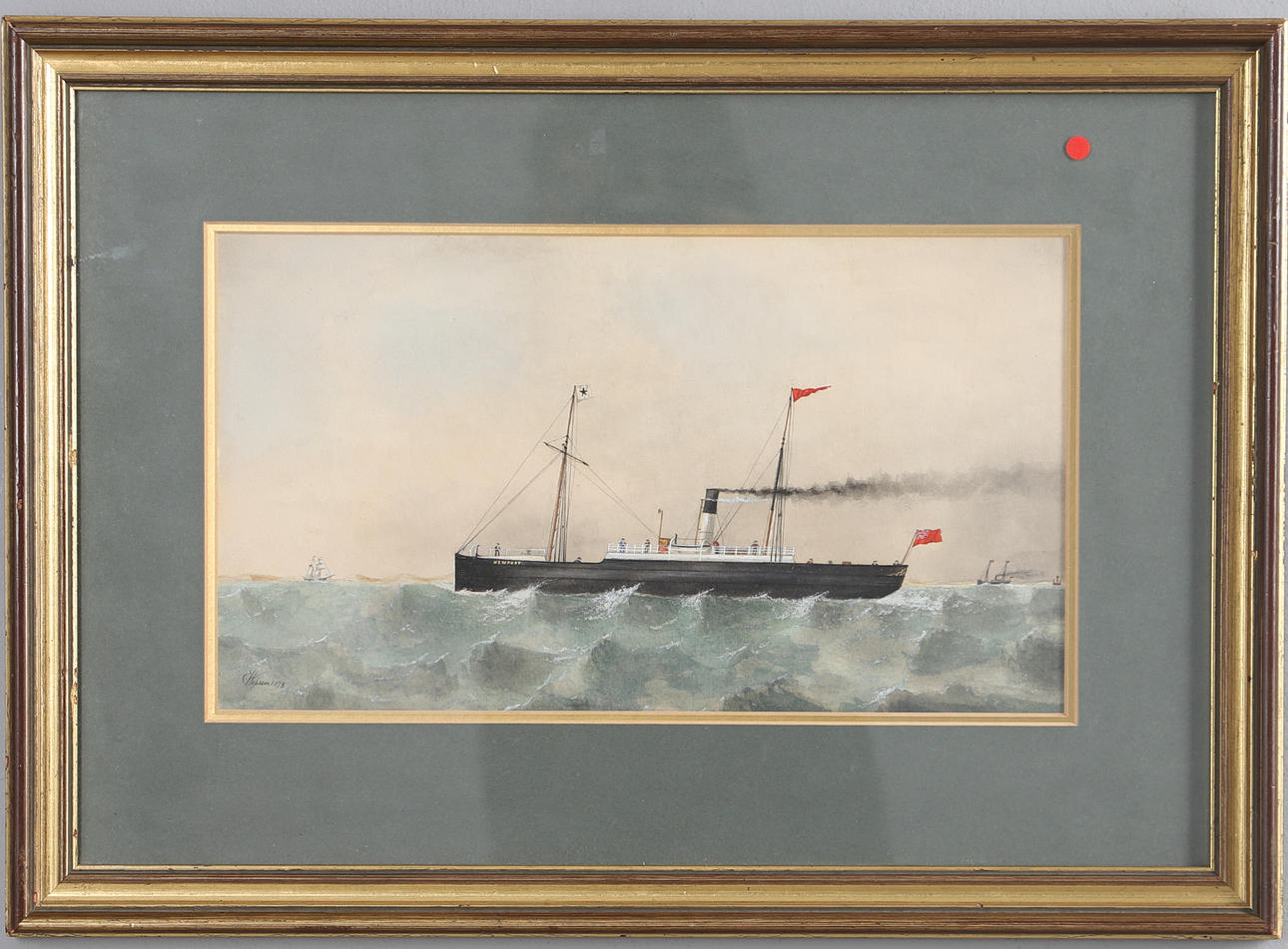 E. WESSEN (LATE 19TH CENTURY BRISTOL ARTIST). THE PADDLE STEAMER 'NEWPORT' OFF COAST.