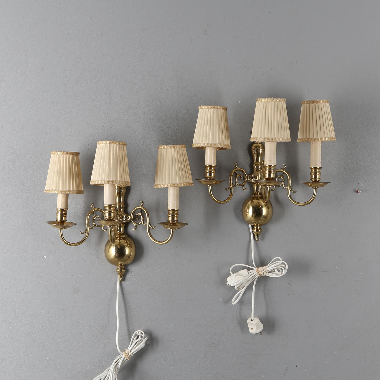 VÄGGLAMPOR, 1 par, barockstil, 1900-tal.