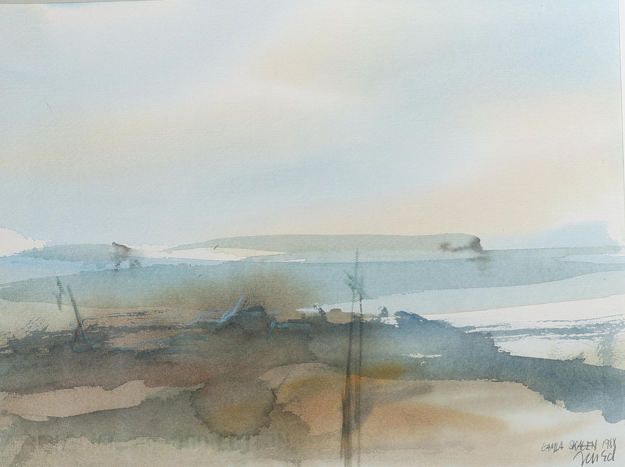 JAN ED. "Gamla skagen", watercolour, signed and dated 1988.