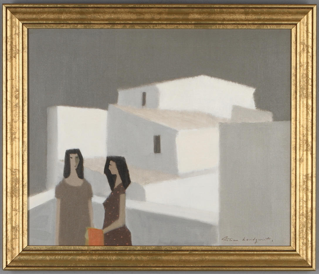 FABIAN LUNDQVIST. Sydländskt motiv, olja på duk, signerad.