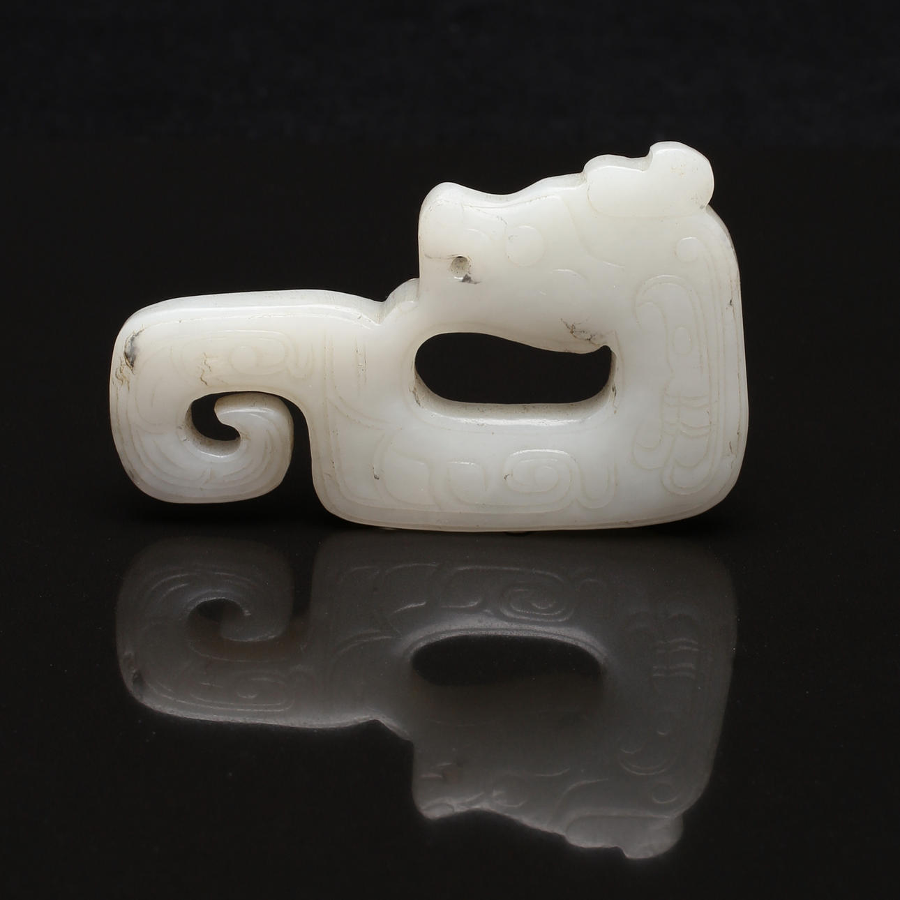 HÄNGE, vit jade, Kina, antagligen 1900-tal.