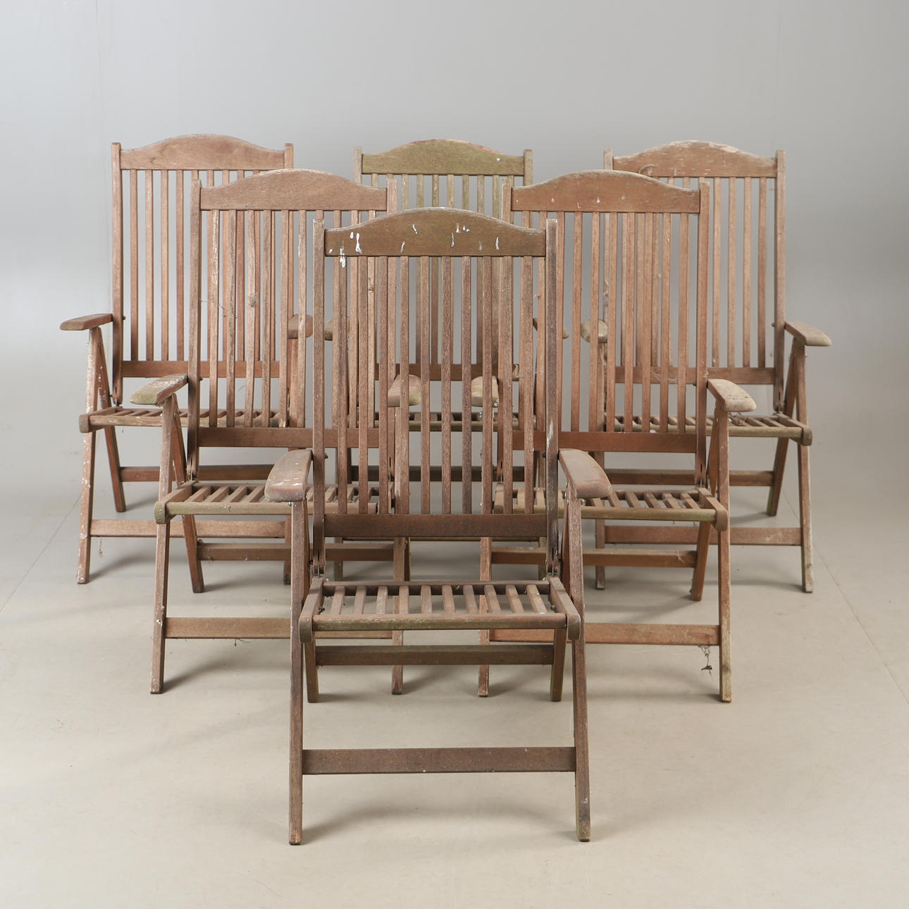 TRÄDGÅRDSSTOLAR, 6 stycken, teak, Schou.