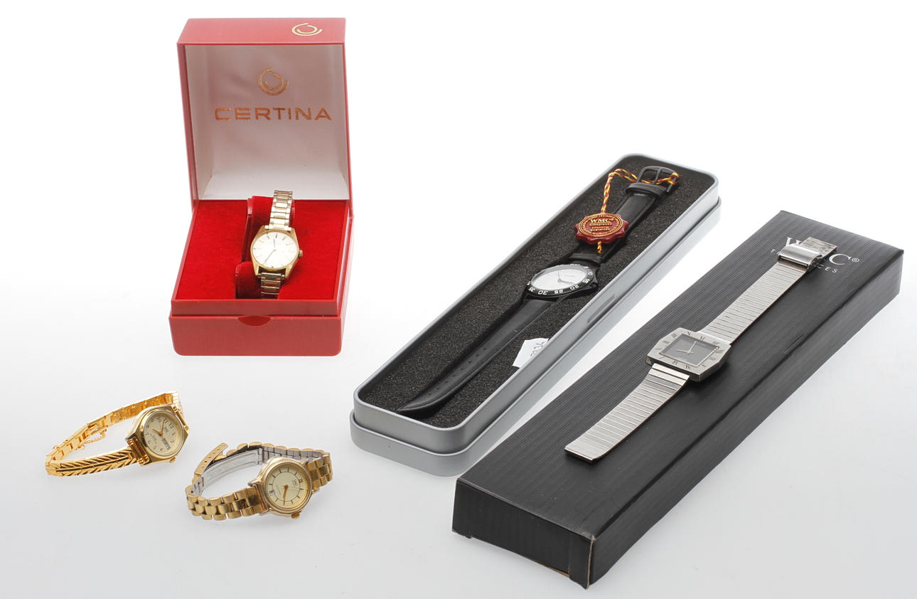 ARMBANDSUR, 5 st, WMC, Certina, Q&Q, Seiko.