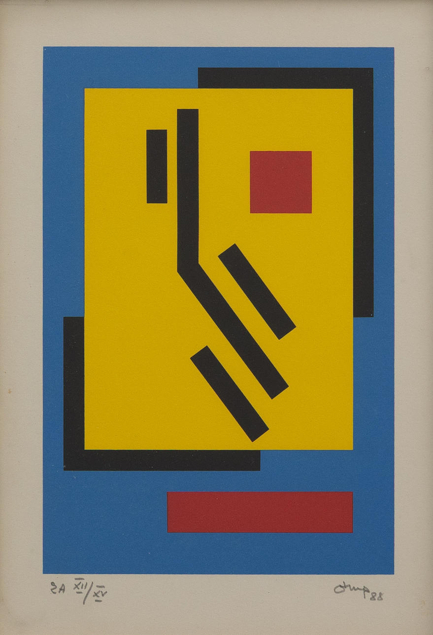 BENGT ORUP. Composition, lithograph no. EA XII/XV, signed and dated -88.