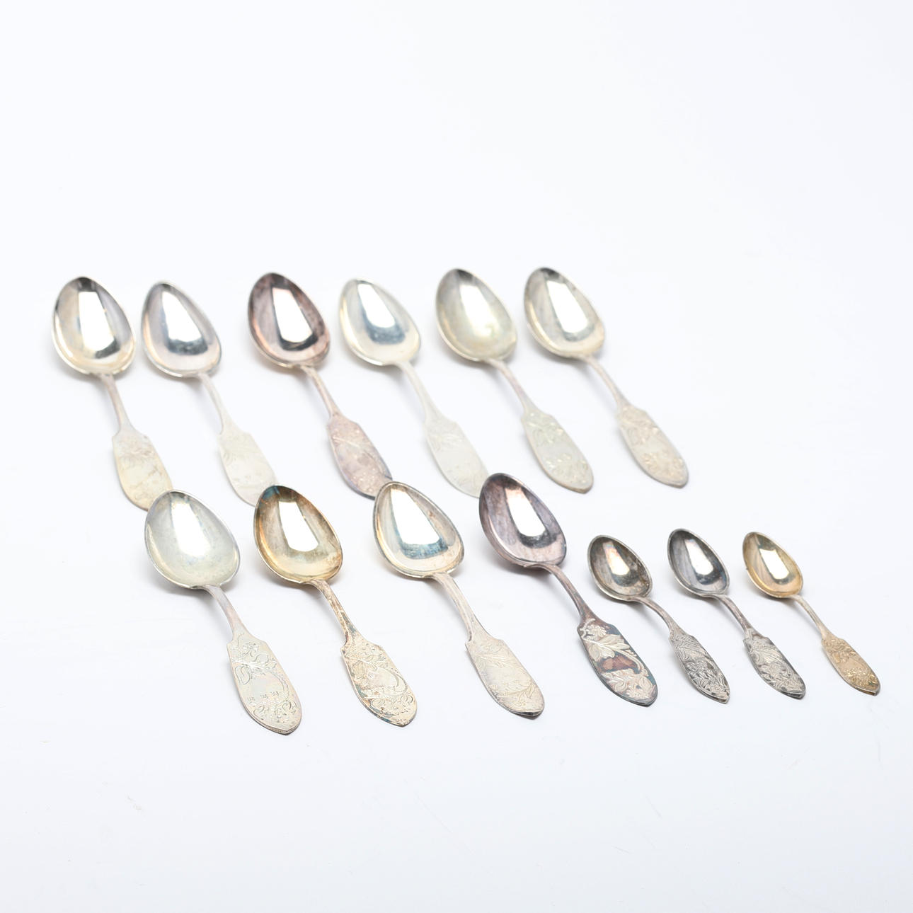 SPOONS. Silver, Tornedalen and Haparanda, 13 pcs.