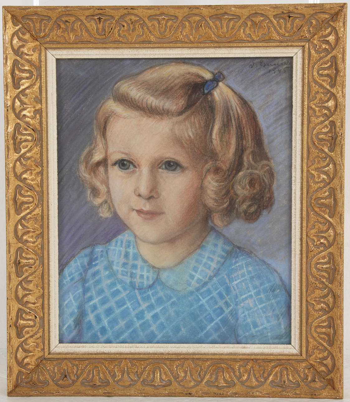 PORTRAIT, pastel, signed, Sweden 1945.