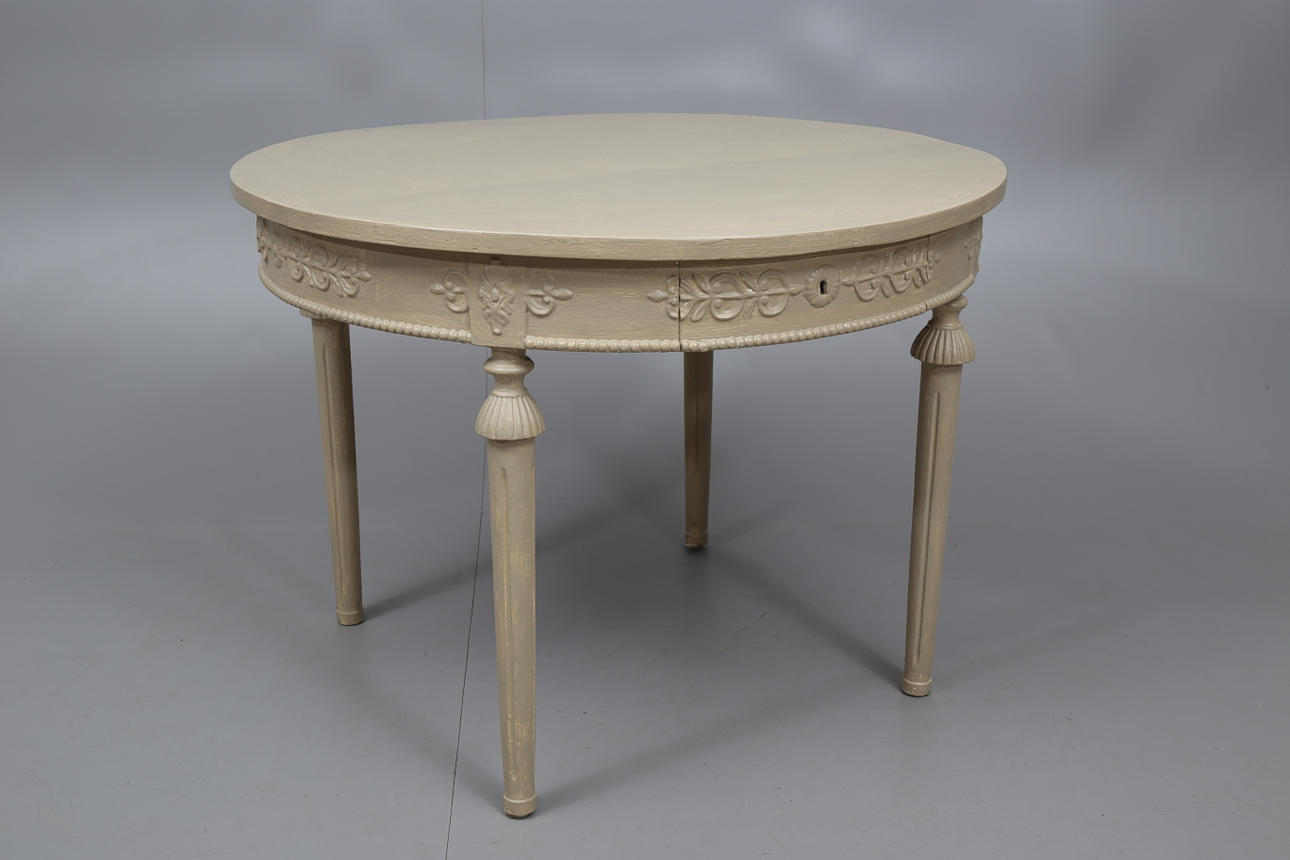 BORD, grågrönt, 2 lådor, gustaviansk stil, 1800-1900-tal.