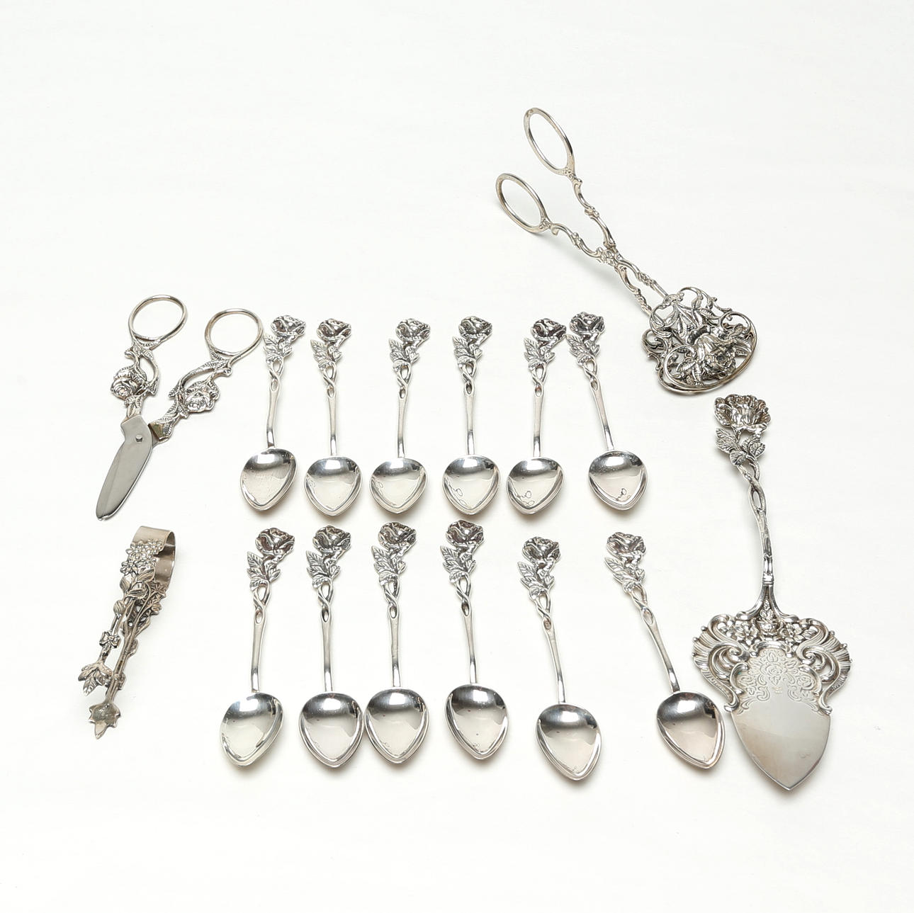 BESTICKDELAR, 16 st, silver.