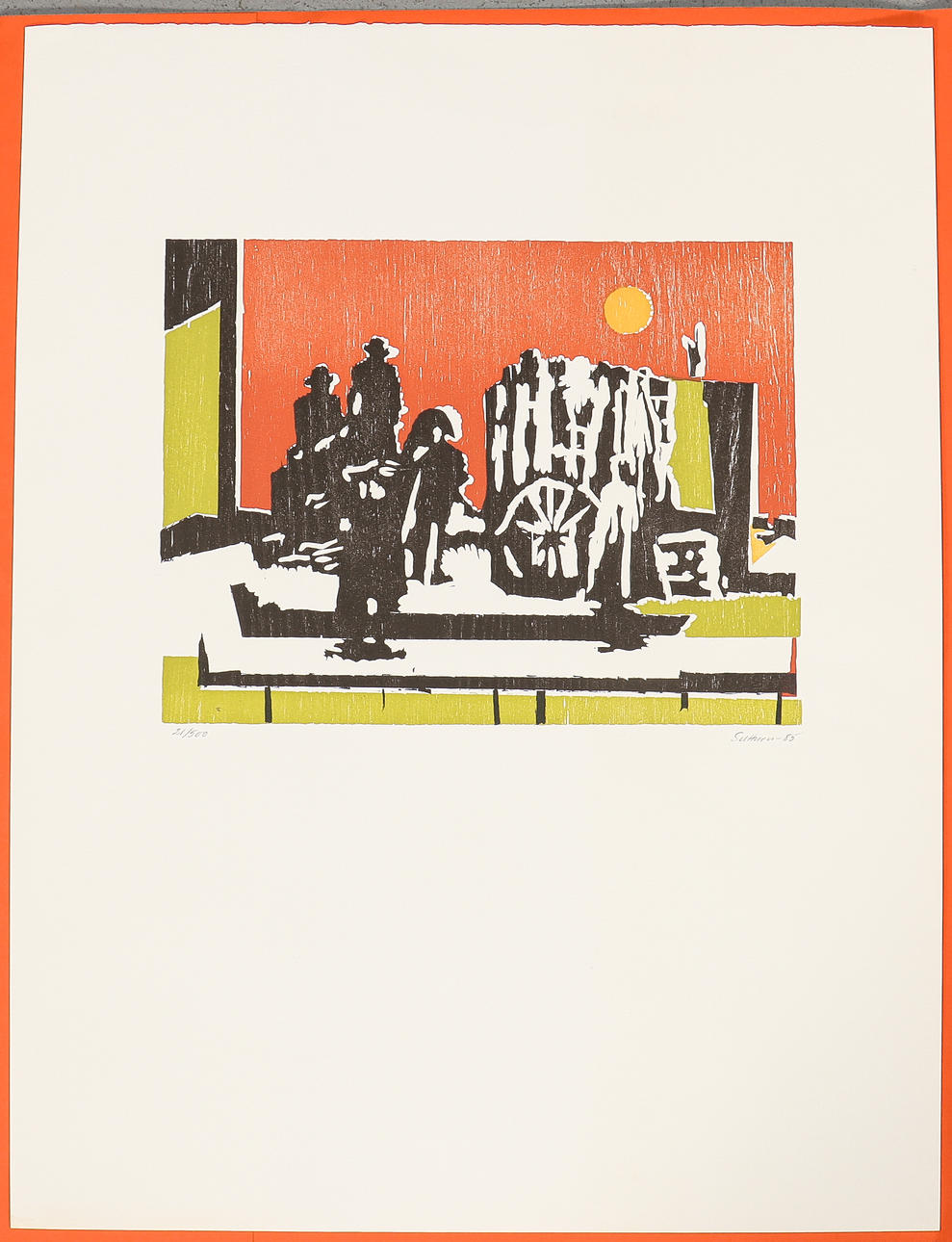 GEORG SUTTNER. Landskap med figurer.