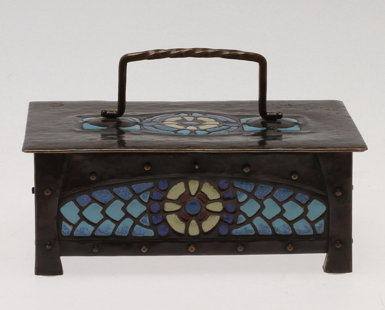 SKRIN med emaljarbete, märkt Hugo Elmqvist.