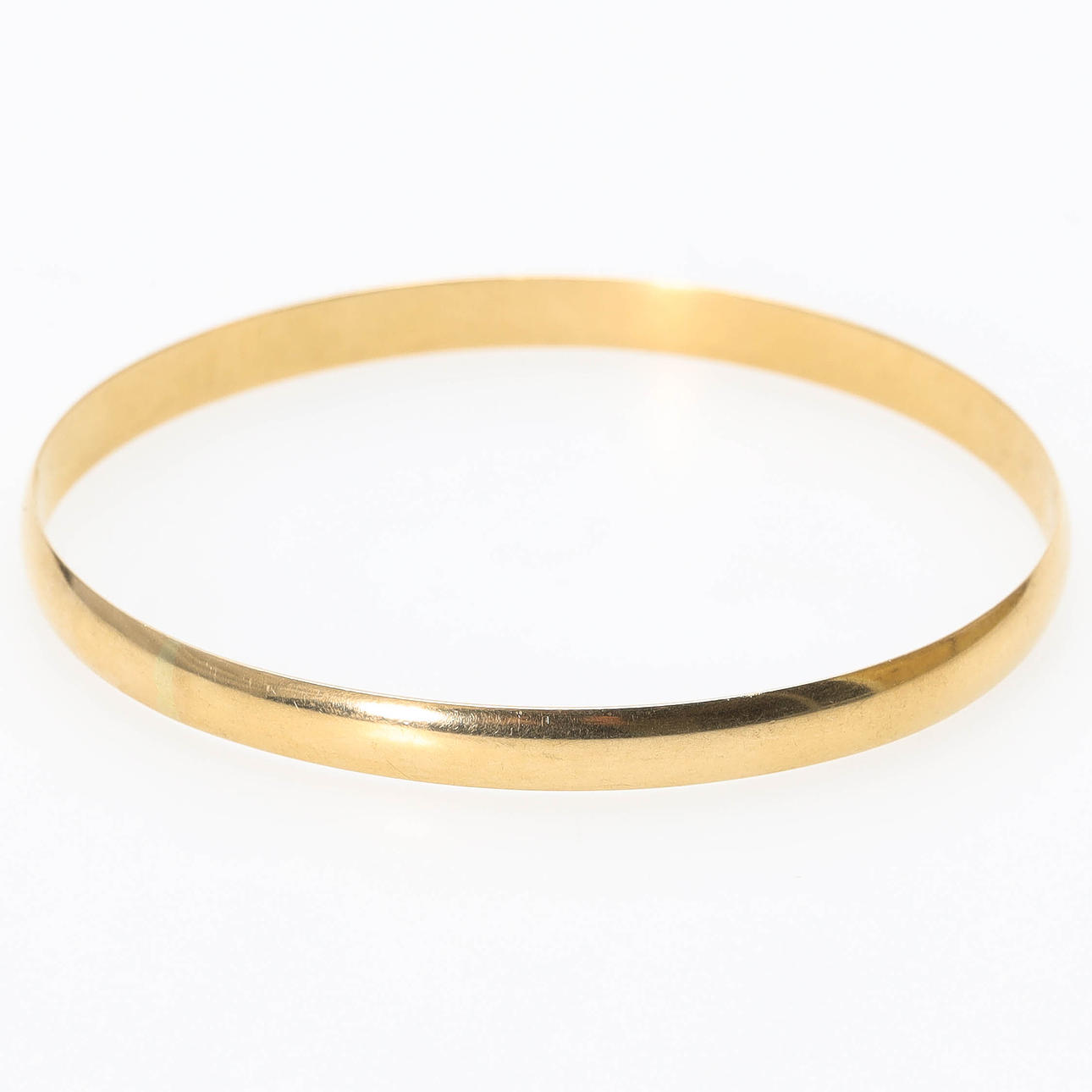 ARMRING, 14 k guld, slät, massiv.