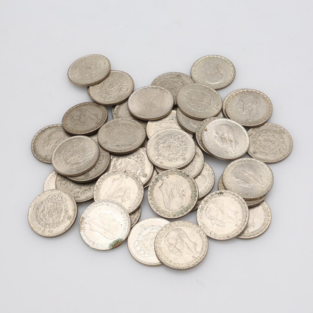 MYNT, 1-KRONOR, 40% SILVER, VIKT CA 308 GRAM.