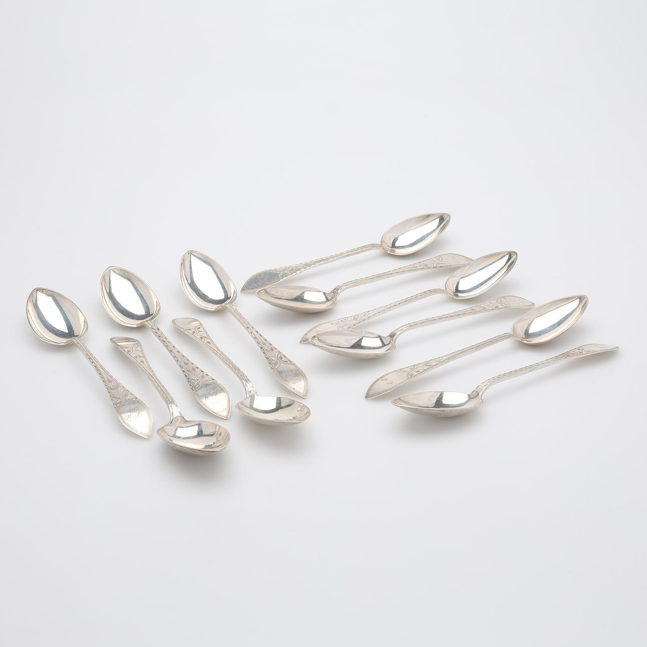 SKEDAR, SILVER, 11 STYCKEN, DANMARK.