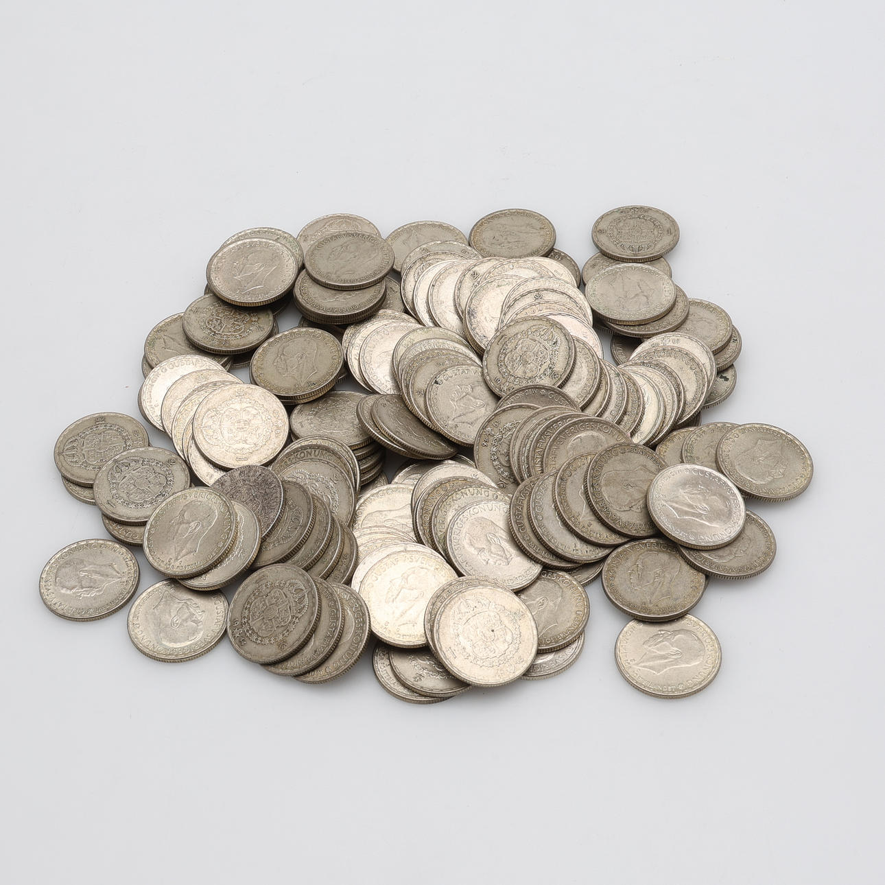 MYNT, 1-KRONOR, 40% SILVER, TOTAL VIKT CA 1007 GRAM.