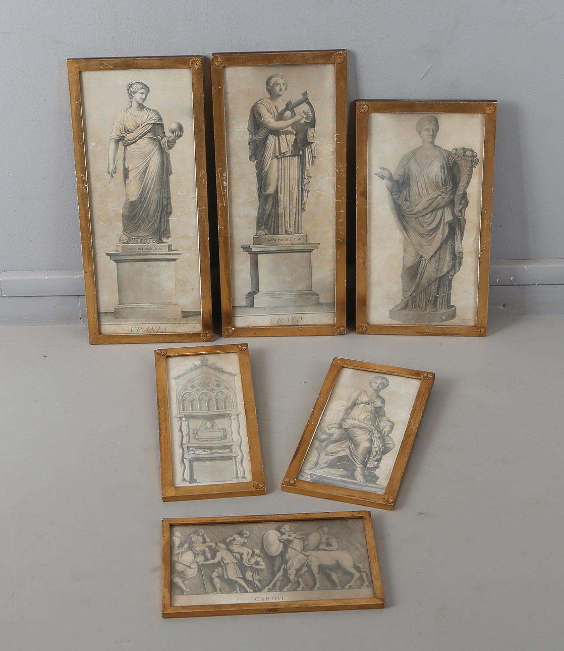 ÄLDRE GRAFIK, 6 delar, bla. Muserna, 17/1800-tal.