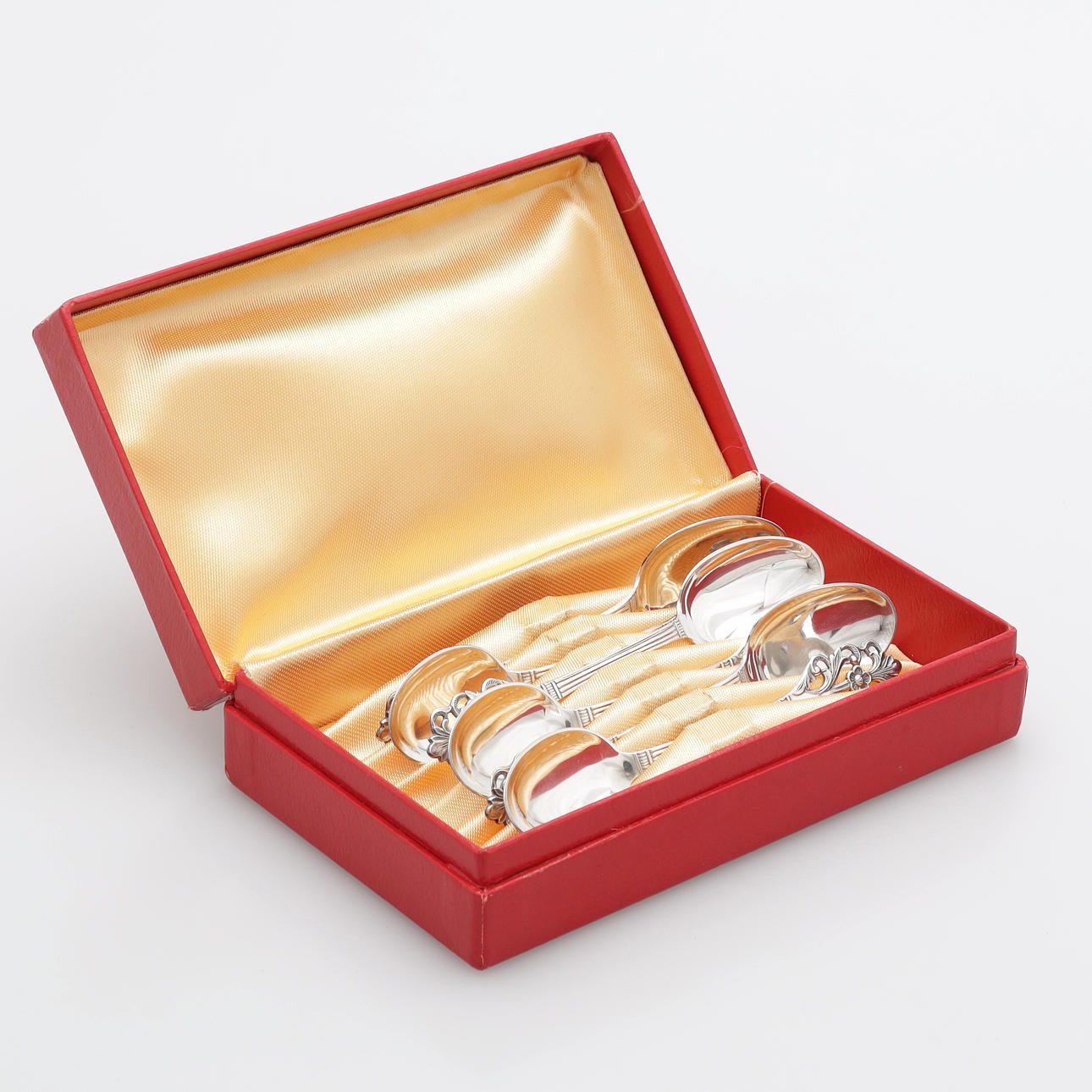KAFFESKEDAR, 6 st, silver, totalvikt 45 gram.