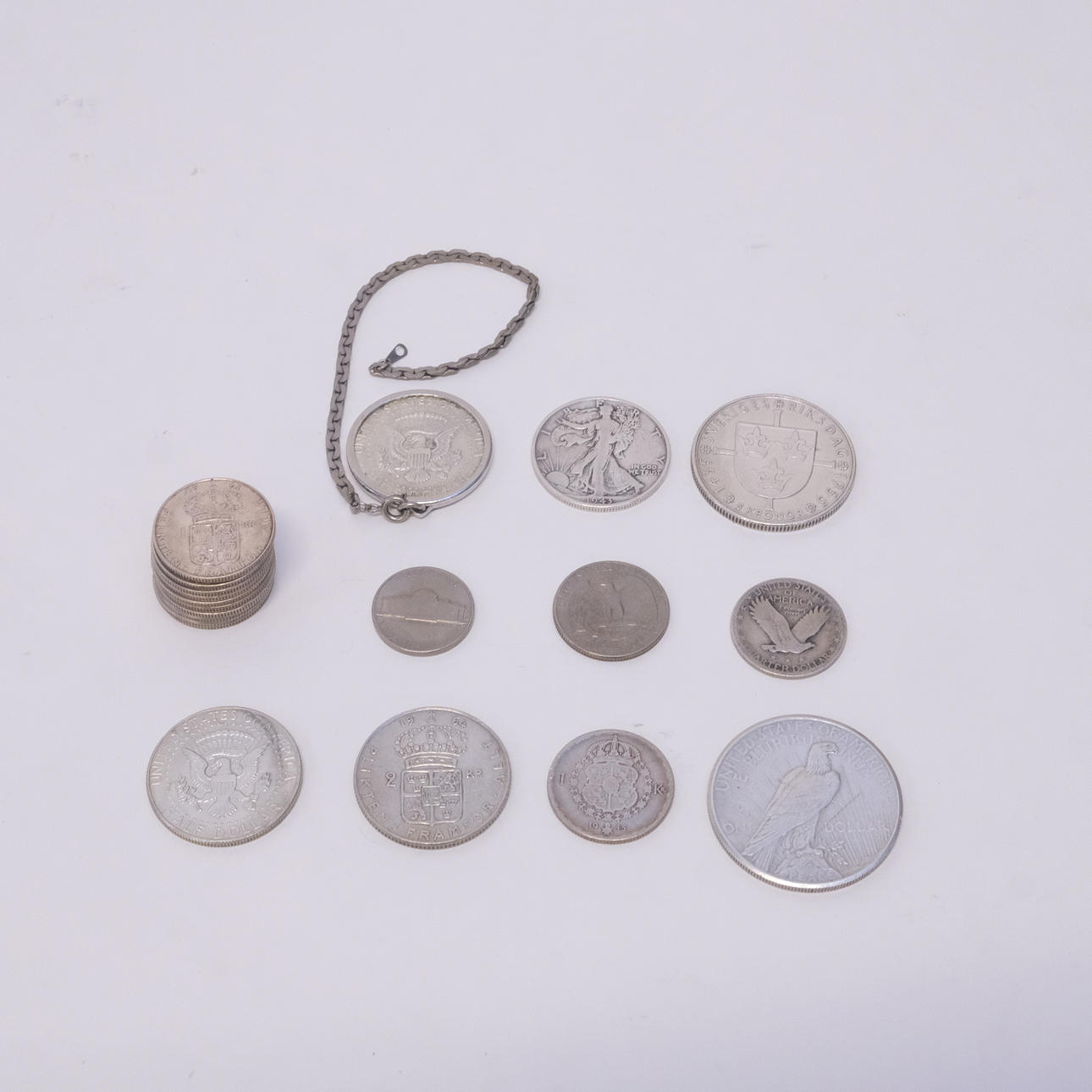 SAMLING SILVERMYNT, SVERIGE OCH USA.