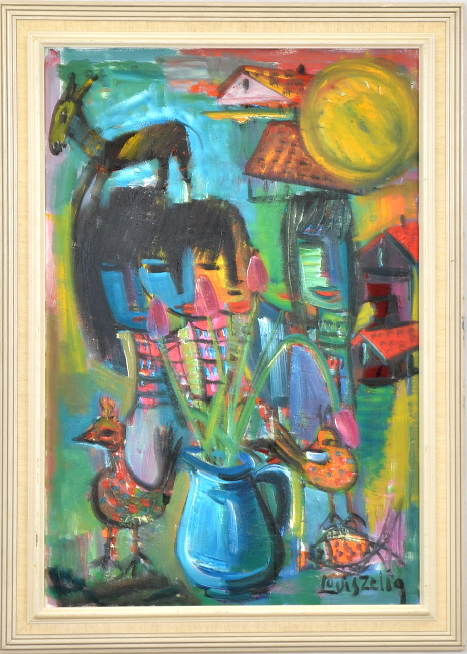 LOUIS ZELIG. Olja på duk.