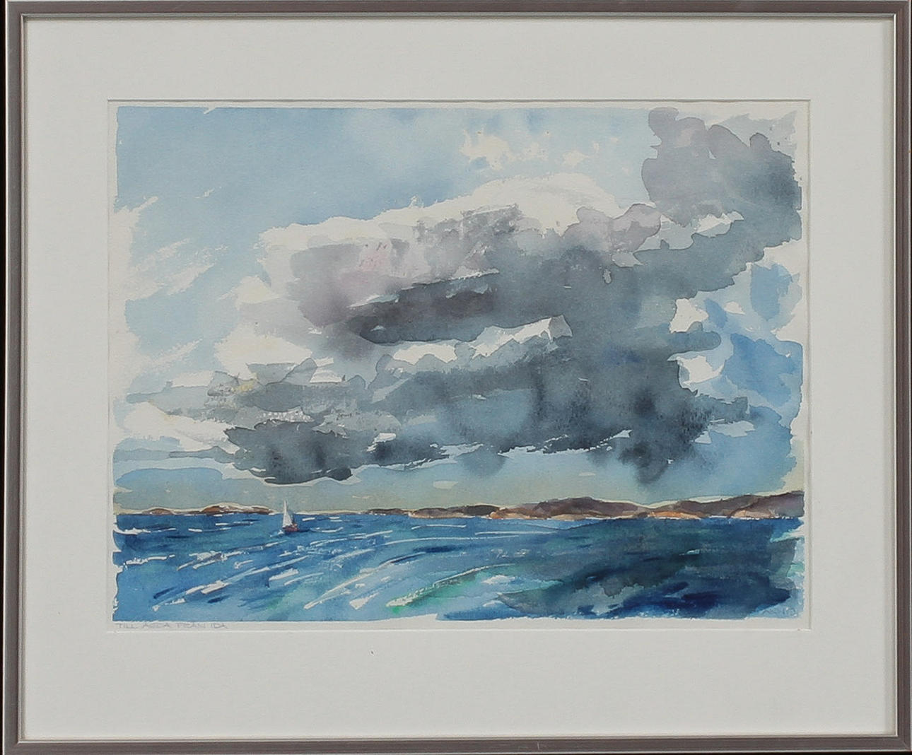 ANN OLSÉN. Kustmotiv, 2 st, akvareller, sign.